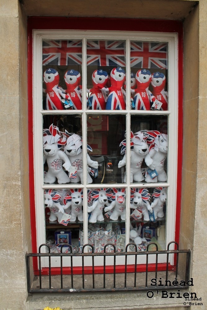 Olympic toys in window