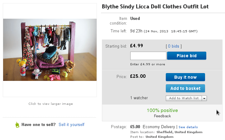 Blythe Destash on eBay – Ended