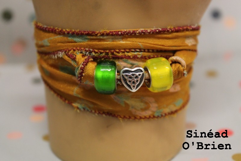 DIY fabric Pandora style european bead bracelet