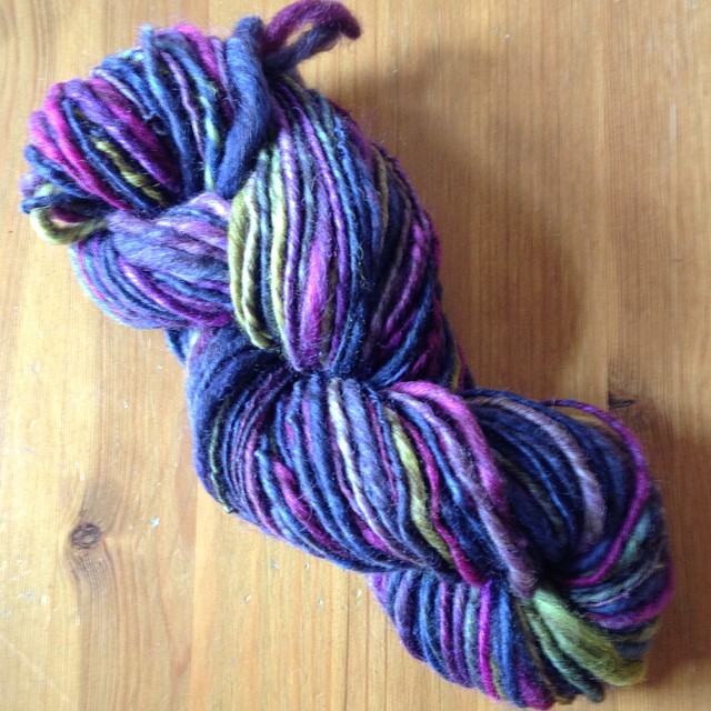 purple hand spun yarn