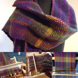 From Instagram: Just wove a scarf in a day with Jane Huws in Sheffield!! So awesome. @weaverjane #Sheffield #weave