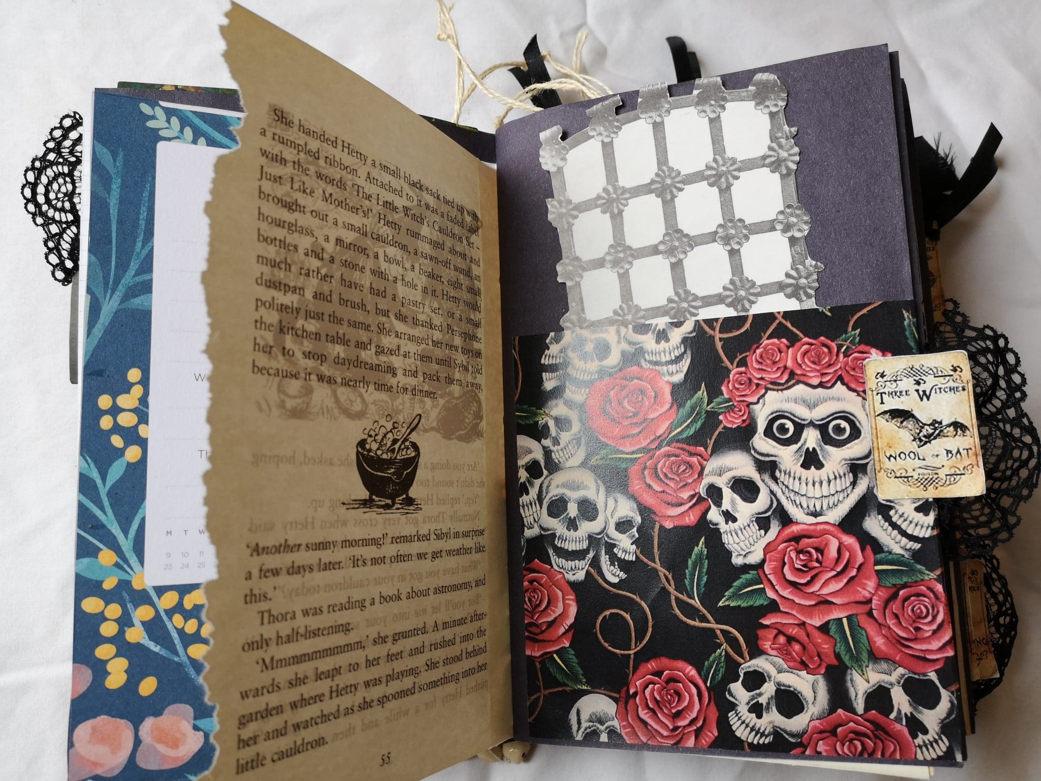 page inside Gothic junk journal