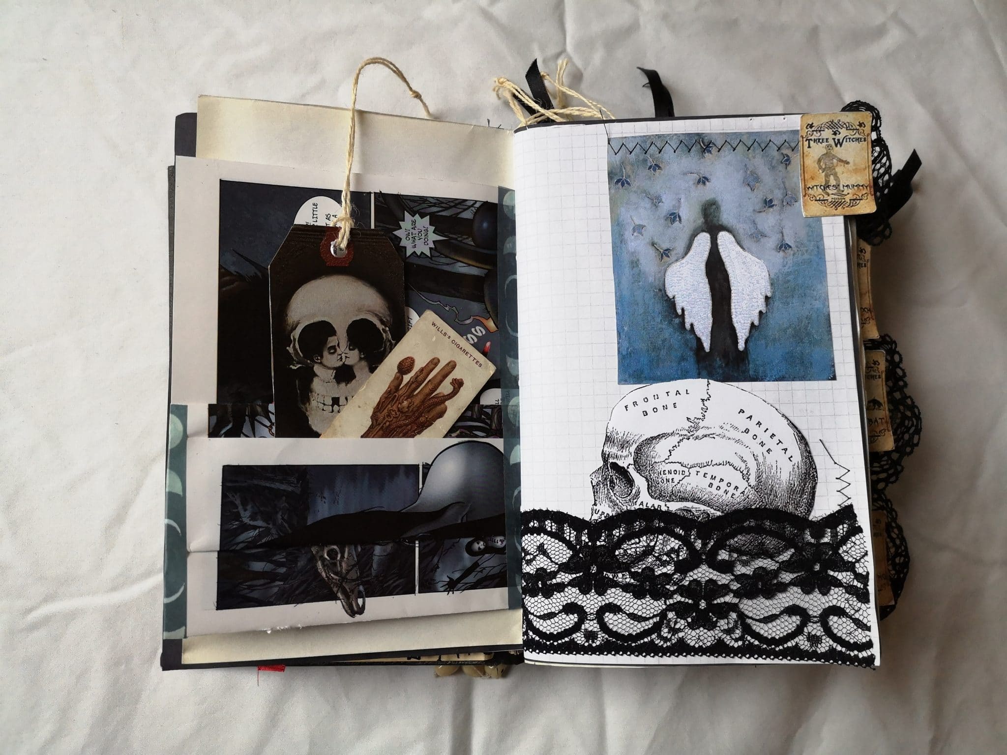 page inside Gothic junk journal