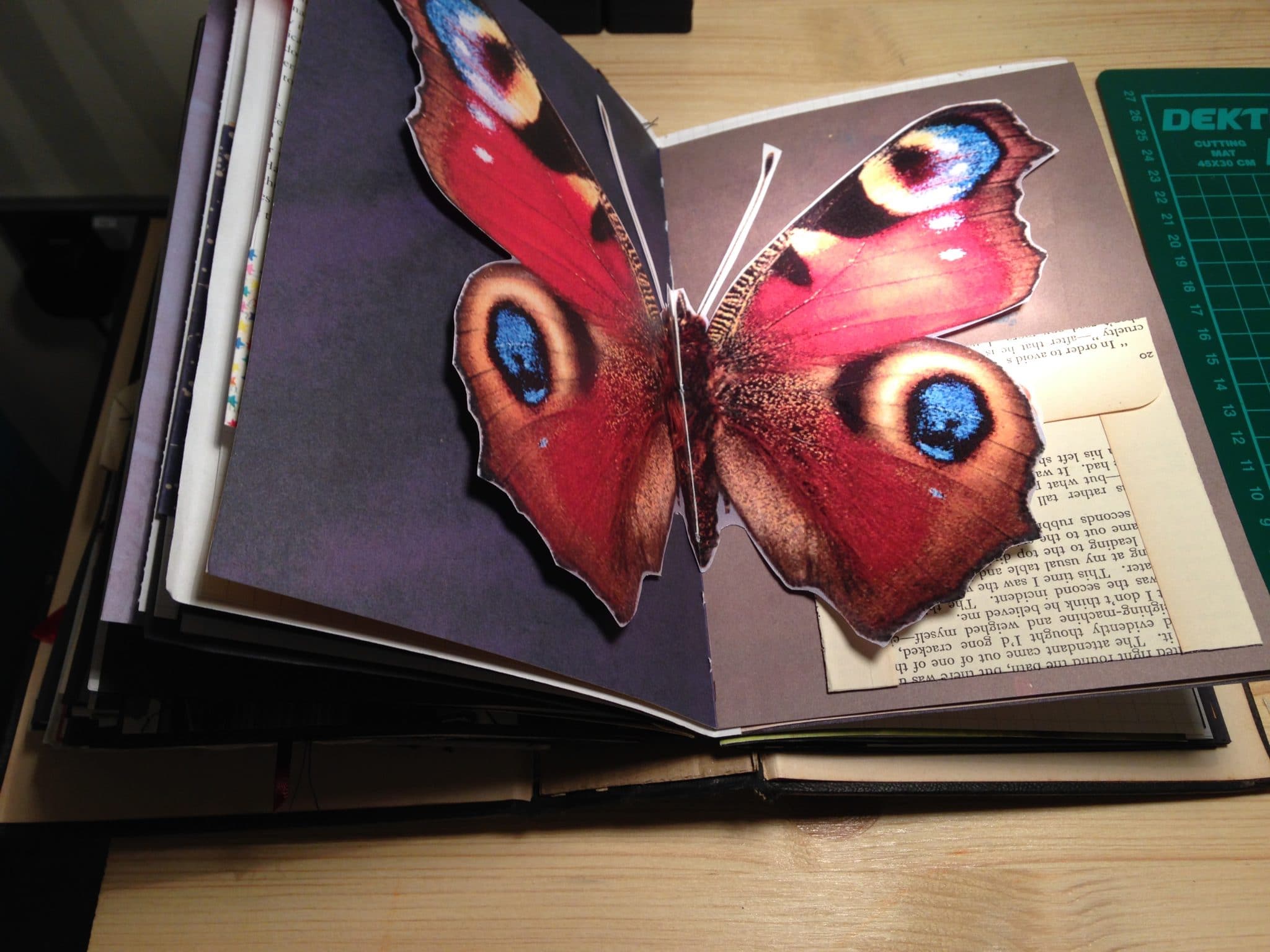 Butterfly page from Gothic junk journal