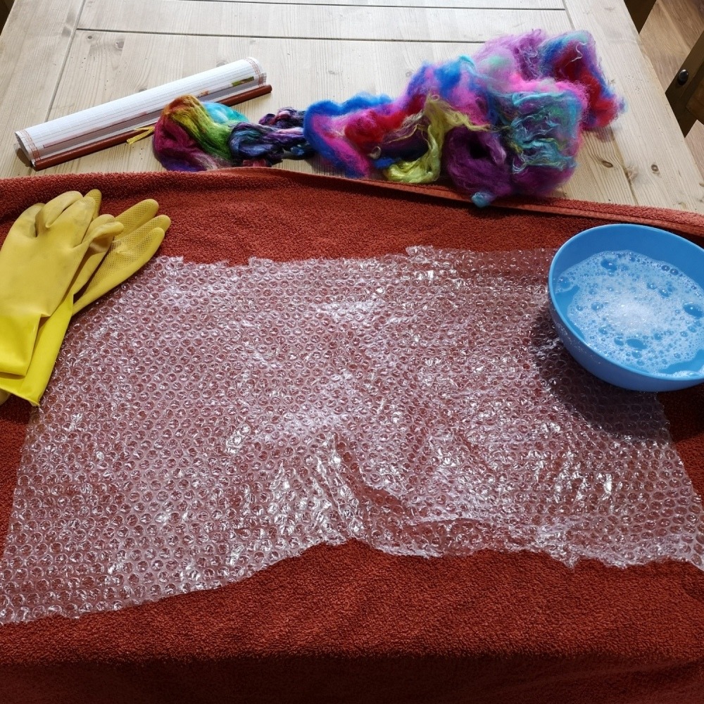 making felted fabric - getting the necessary gear together